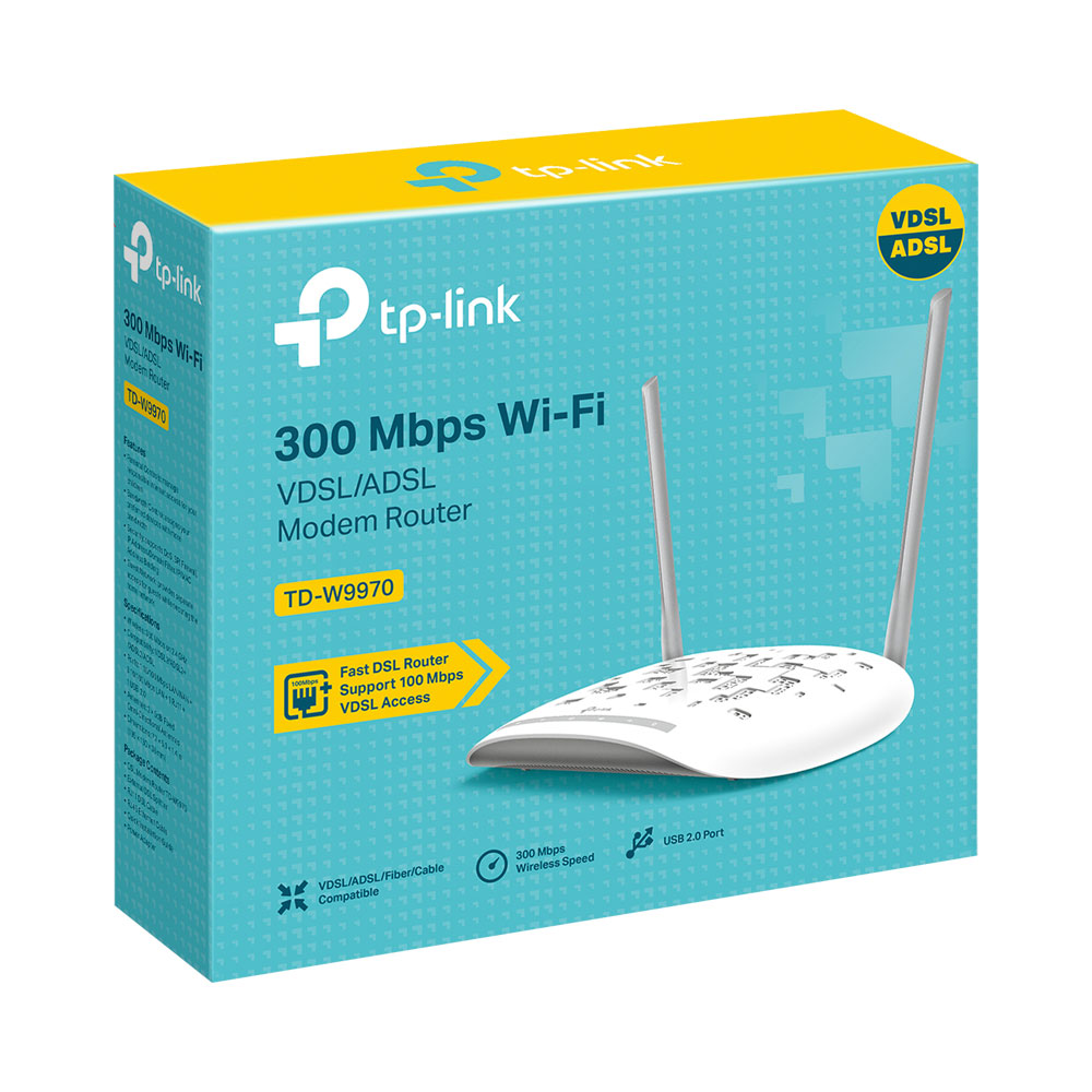 Maori blik Barnlig TP-LINK 4-PORT 300MBPS WIRELESS N ADSL2+ MODEM ROUTER WITH 3G FAIL-OVER  (TD-W9970) - Linkqage