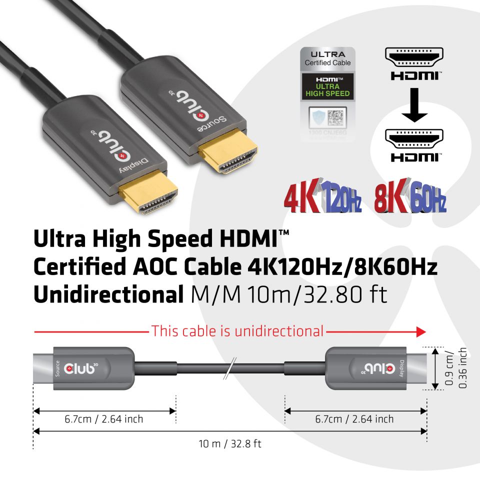10M HDMI 2.1 M-M CABLE 8K 60HZ 4K 120HZ - Linkqage