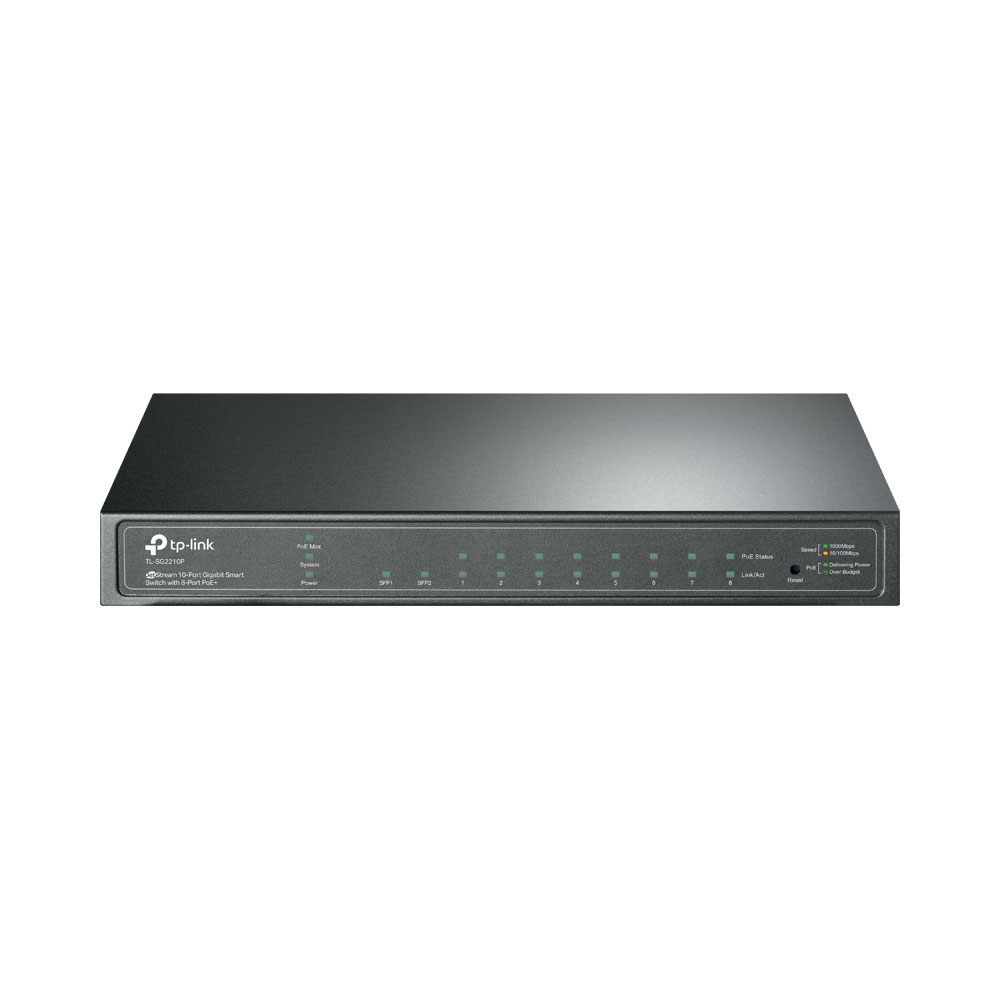 TP-LINK TL-SG2210P JETSTREAM 8-PORT GIGABIT SMART POE+ SWITCH WITH 2-SFP SLOTS - Image 3