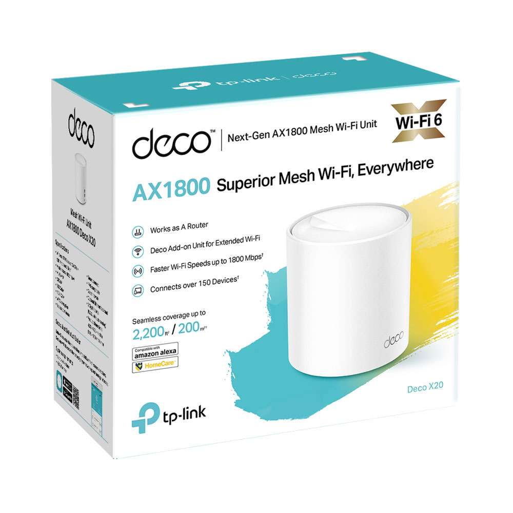 TP-LINK DECO X20 AX1800 WIRELESS WHOLE HOME MESH SYSTEM (2-PACK 