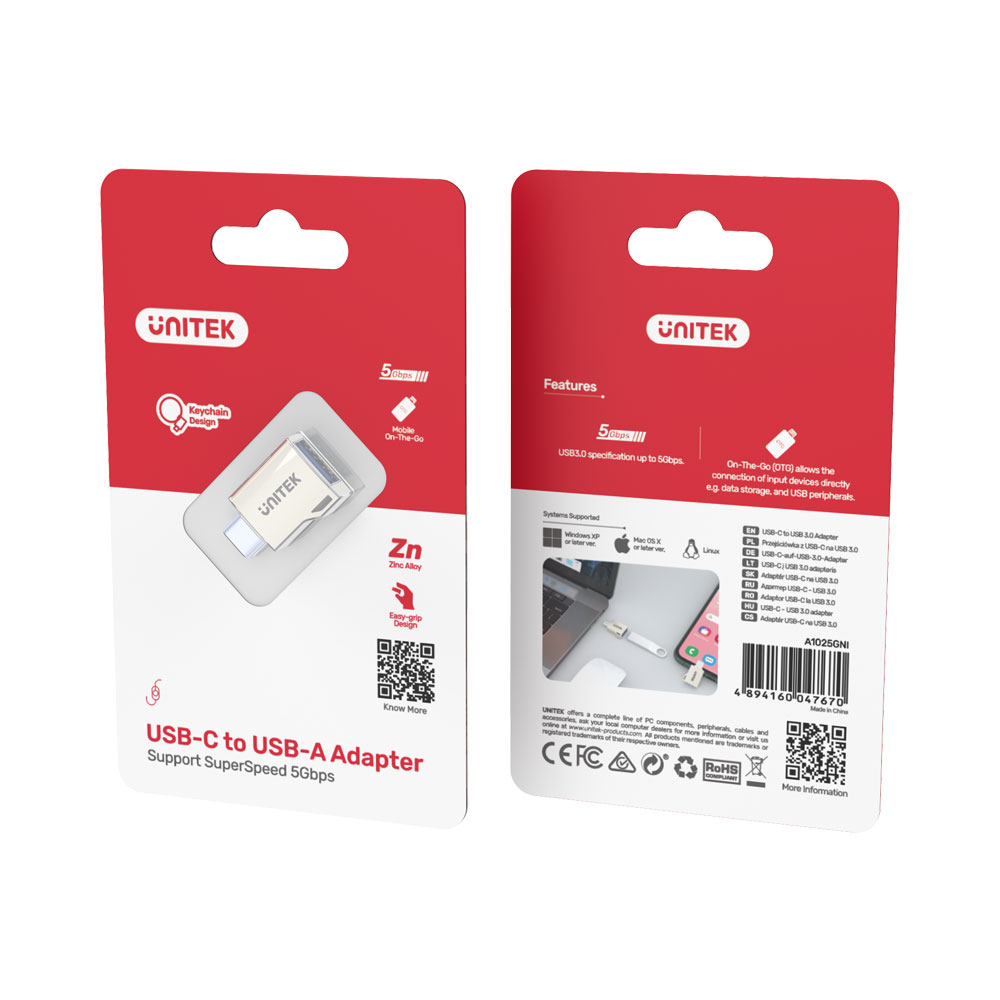UNITEK USB3.0 TYPE-C TO TYPE-A ADAPTER (A1025GNI) - Image 3