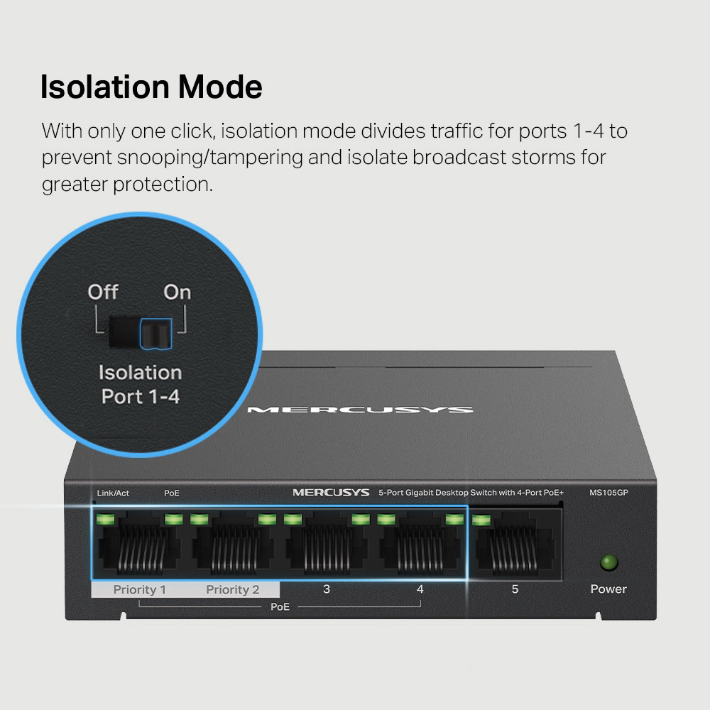 MERCUSYS MS105GP/MS108GP | GIGABIT DESKTOP SWITCH WITH 4/7-PORT POE+ - Image 8