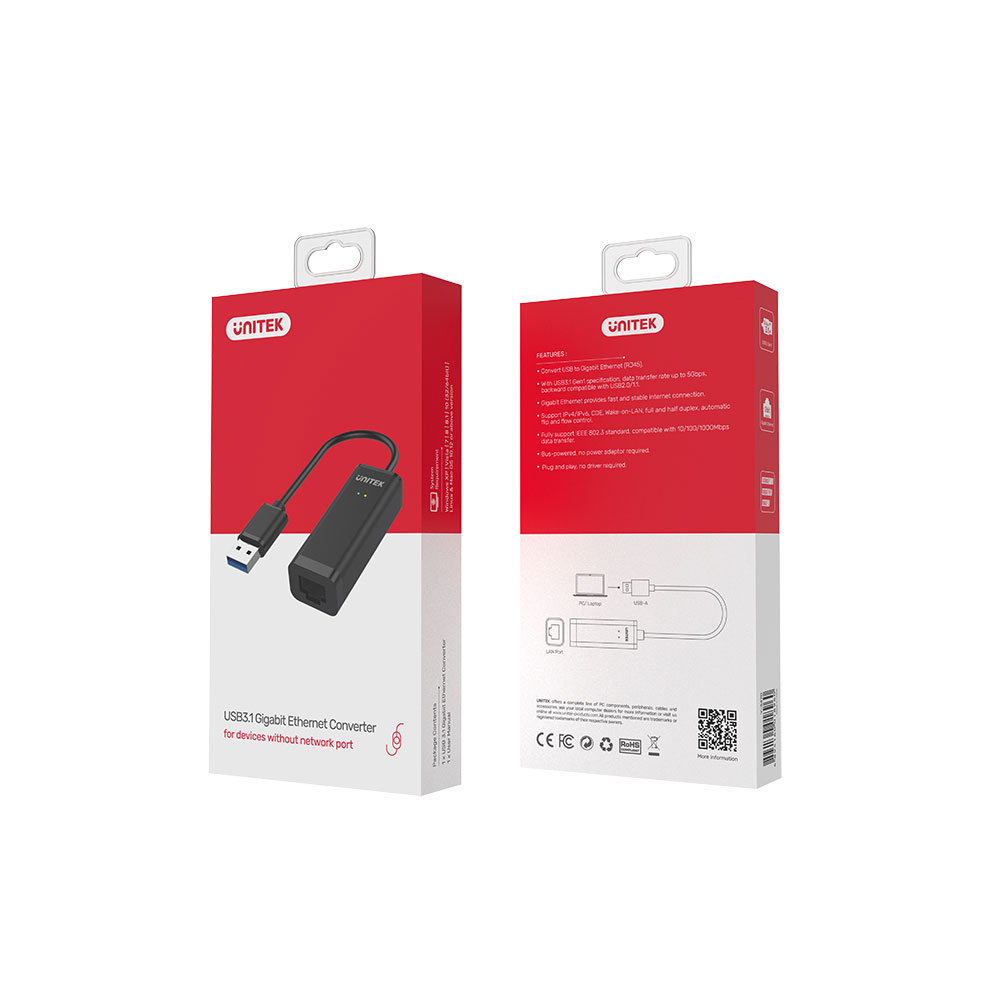 UNITEK Y-3470 | USB3.0 TO GIGABIT ETHERNET LAN CONVERTER - Image 4