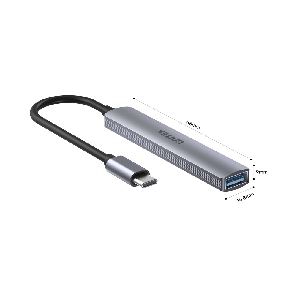 UNITEK H1208B | 4-PORT USB TYPE-C HUB (3X PORTS 480MBPS, 1X PORT 5GBPS) - Image 5