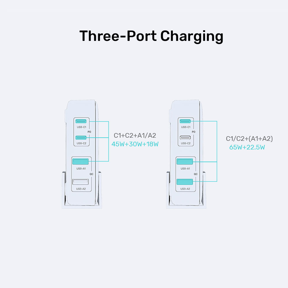 UNITEK P1229ABK | 4-PORT 100W SMART DESKTOP GAN III CHARGING STATION - Image 8