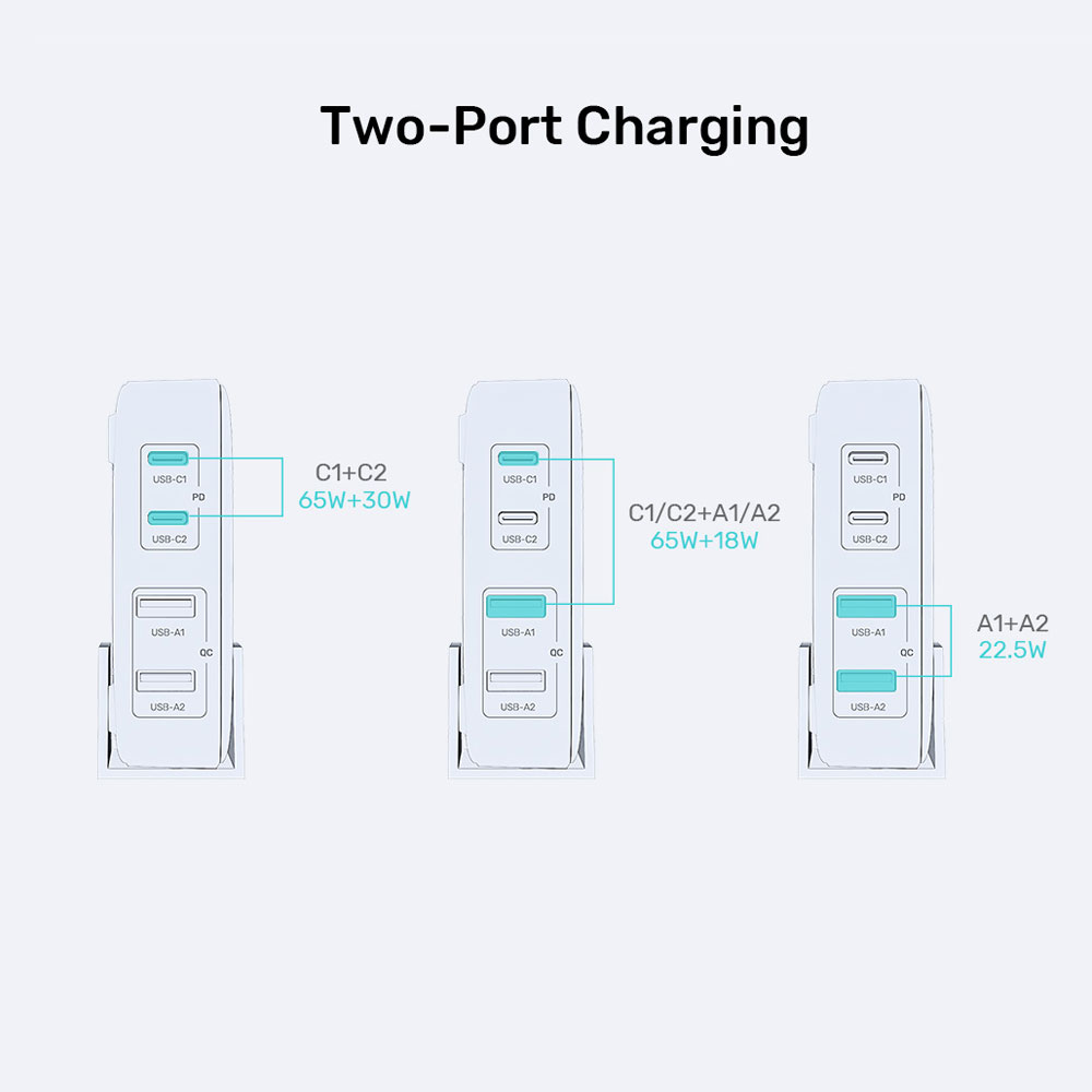 UNITEK P1229ABK | 4-PORT 100W SMART DESKTOP GAN III CHARGING STATION - Image 7