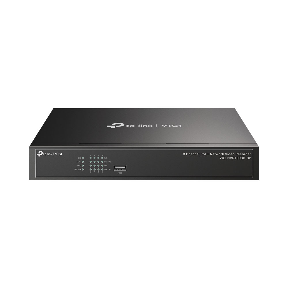 TP-LINK VIGI NVR1008H-8P | 8-CHANNEL POE+ NETWORK VIDEO RECORDER (53W POE BUDGET)