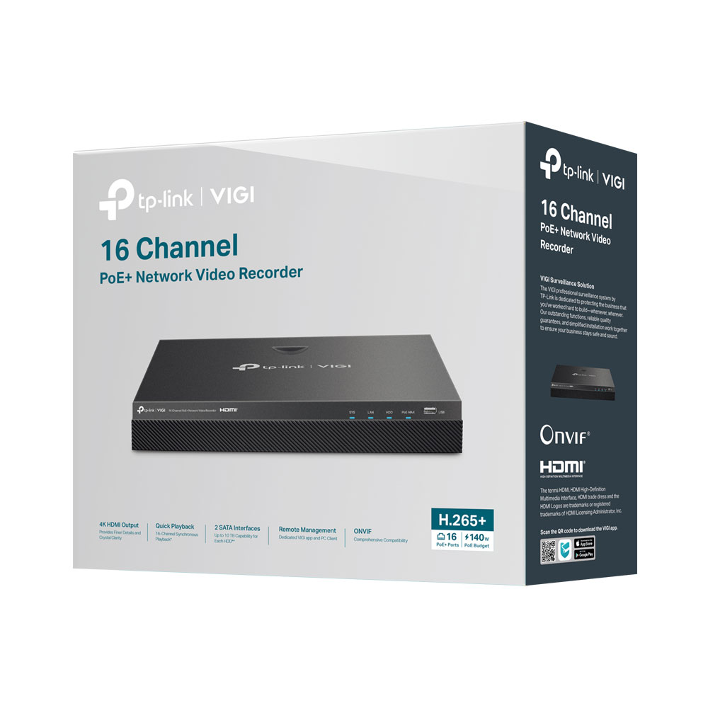 TP-LINK VIGI NVR2016H-16P | 16-CHANNEL POE+ NETWORK VIDEO RECORDER (90W POE BUDGET) - Image 4