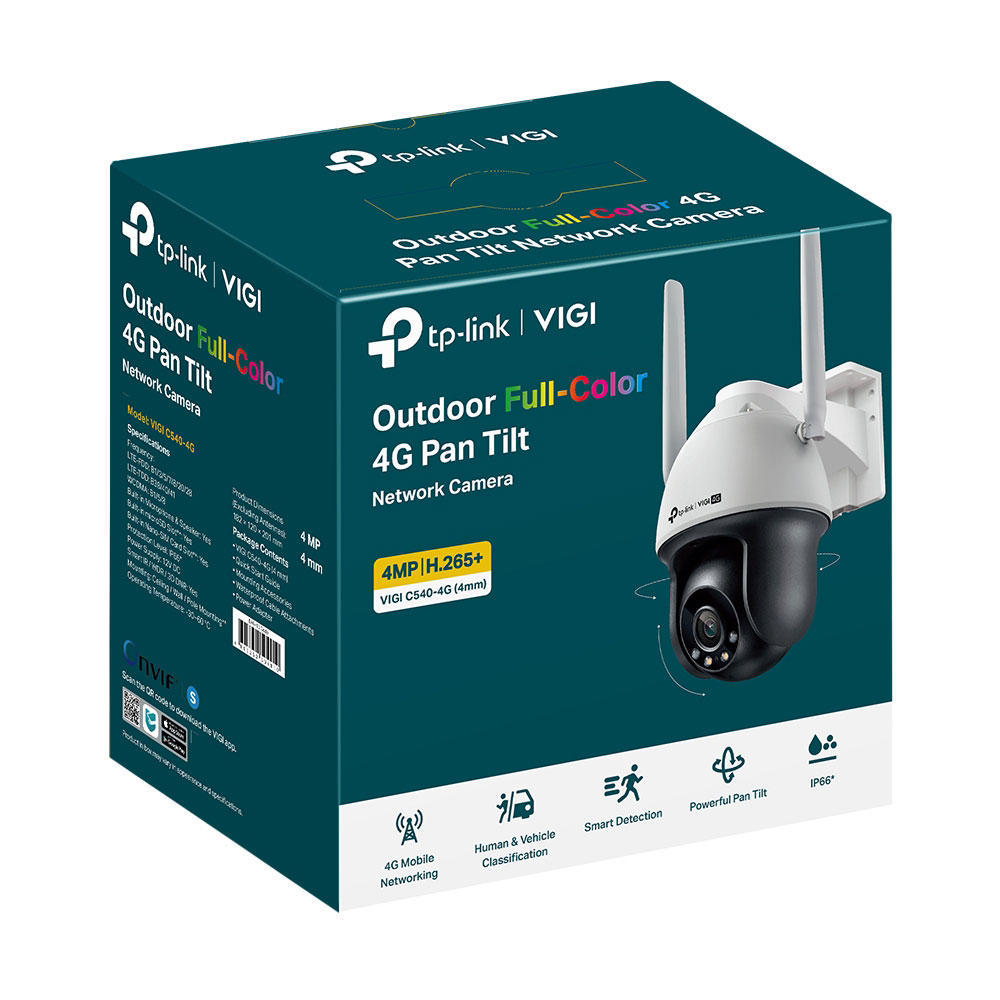 TP-LINK VIGI C540-4G | 4MP OUTDOOR FULL-COLOUR PAN TILT 4G NETWORK CAMERA - Image 2