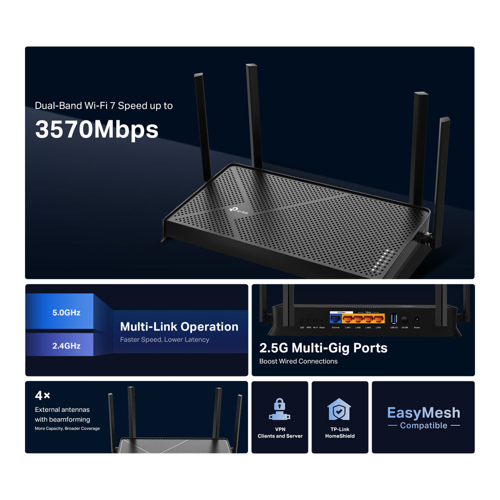 TP-LINK ARCHER BE230 | BE3600 DUAL-BAND WI-FI 7 ROUTER - Image 5