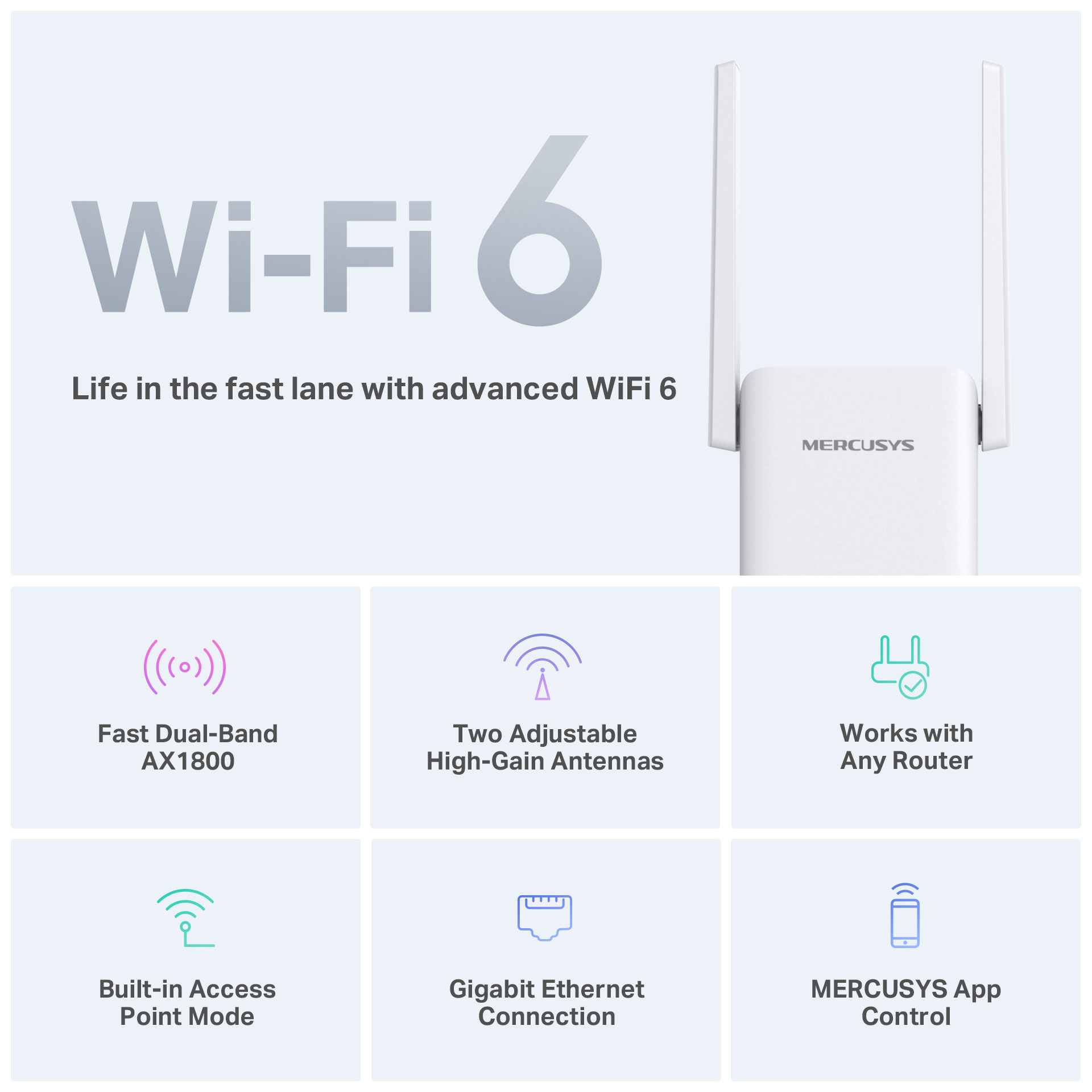 MERCUSYS ME70X | AX1800 WI-FI 6 RANGE EXTENDER - Image 5