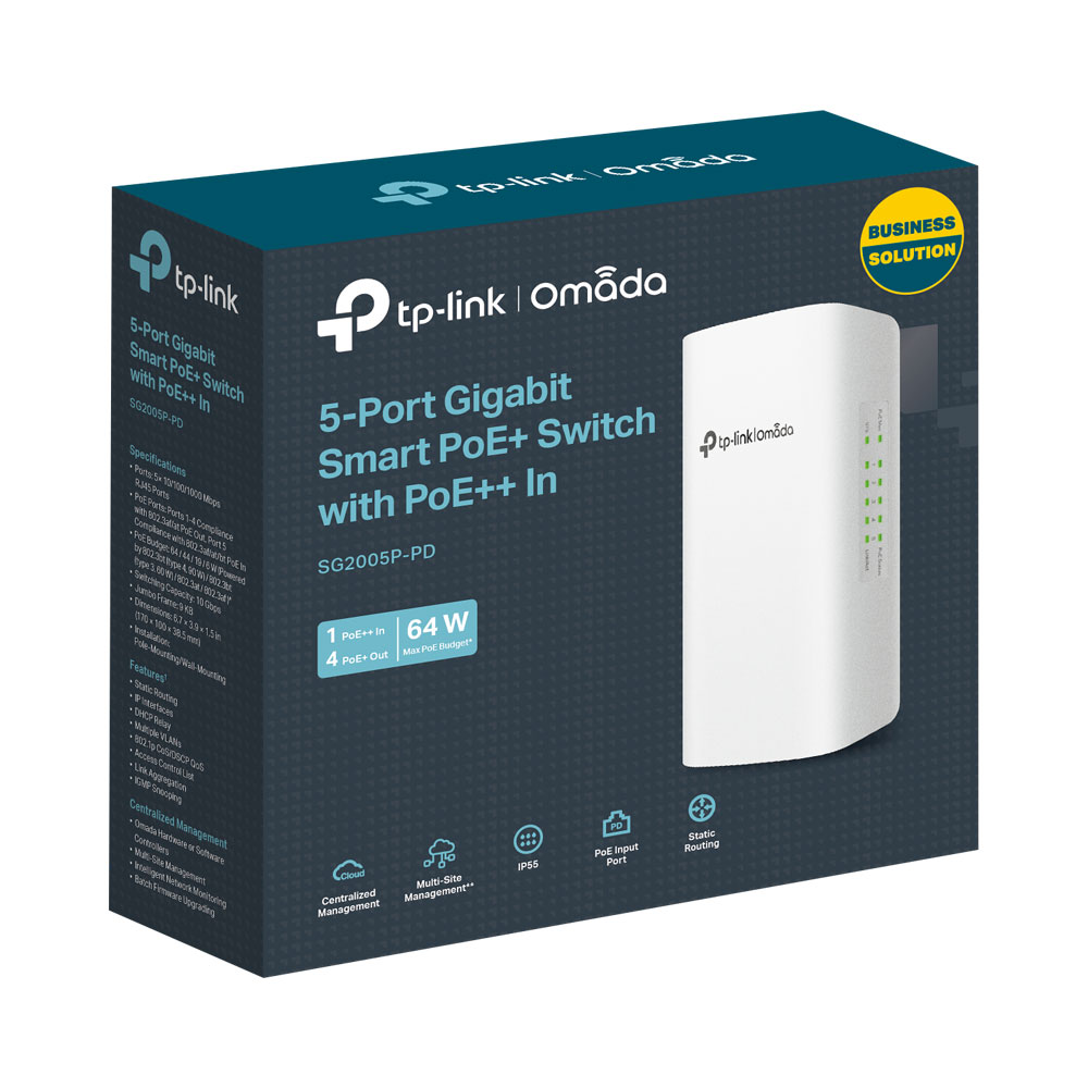 TP-LINK OMADA SG2005P-PD | 5-PORT GIGABIT SMART SWITCH WITH 1-PORT POE++ IN AND 4-PORT POE+ OUT - Image 3