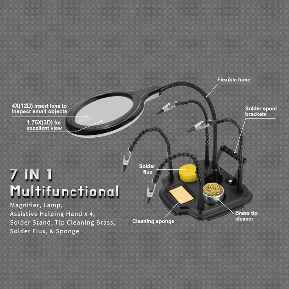 PROSKIT SN-396N | SOLDERING HELPING HAND WITH LED MAGNIFIER - Image 2