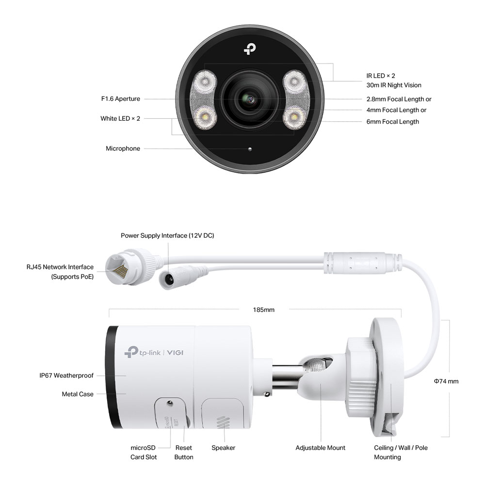TP-LINK VIGI C355 | 5MP OUTDOOR FULL-COLOUR BULLET NETWORK CAMERA - Image 5
