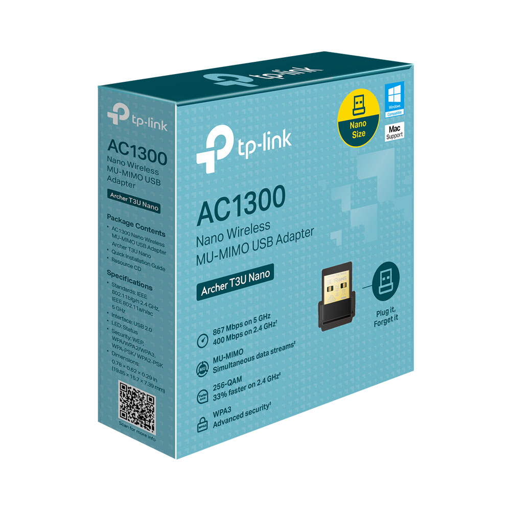 TP-LINK ARCHER T3U NANO | AC1300 NANO WIRELESS MU-MIMO USB ADAPTER - Image 3