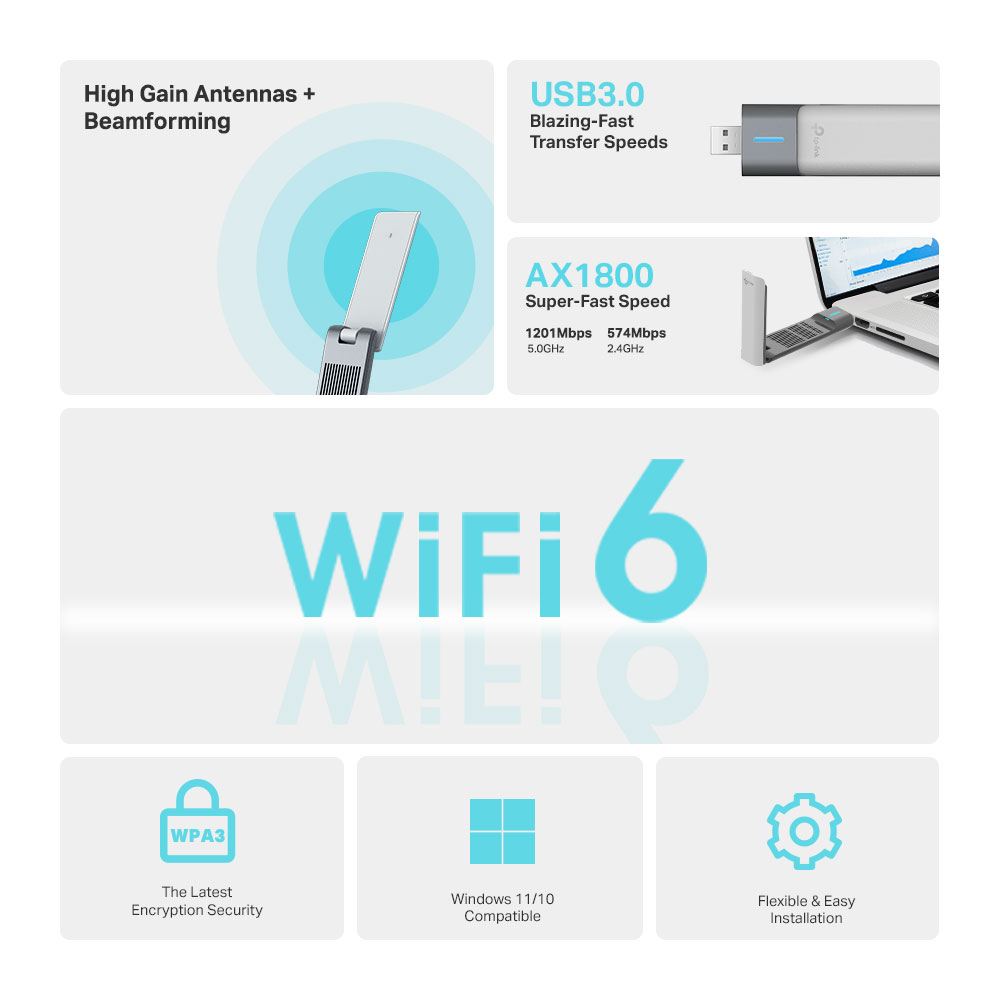 TP-LINK ARCHER TX20UH | AX1800 HIGH GAIN WIRELESS USB ADAPTER - Image 11