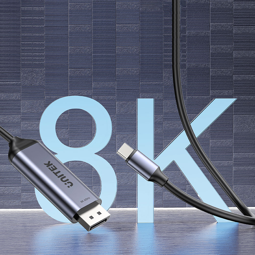 UNITEK V1423D | 1.8M USB TYPE-C TO 8K @60HZ DISPLAYPORT BI-DIRECTIONAL CABLE - Image 4