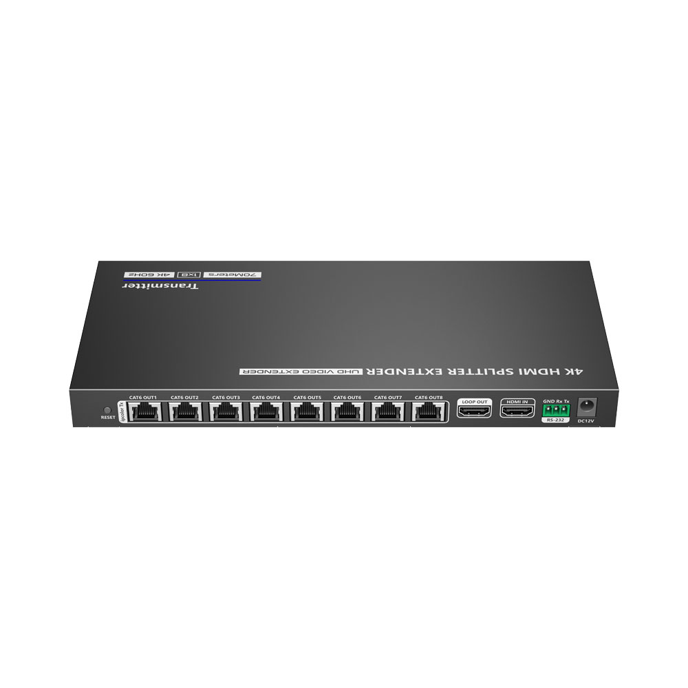 LENKENG LKV828P-I | 1X8 4K @60HZ SPLITTER WITH EXTENDER POC