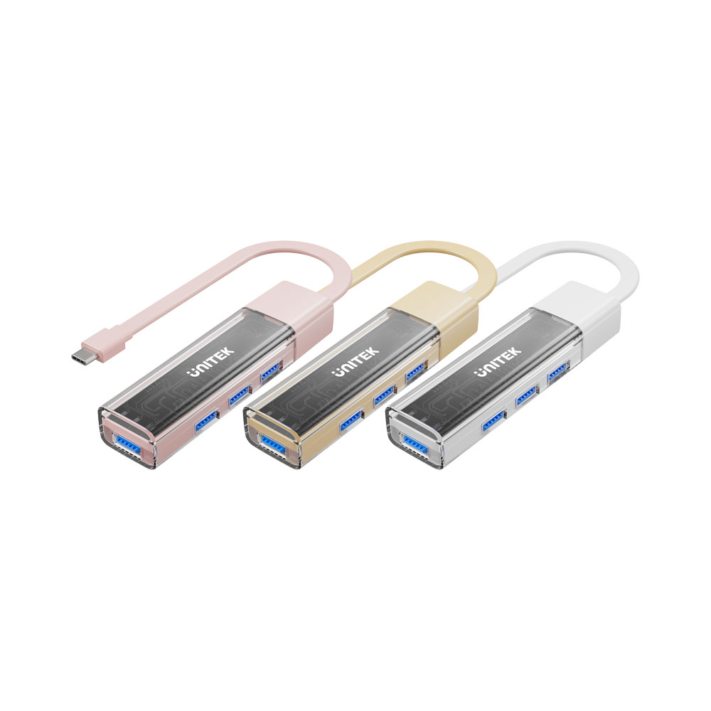 UNITEK H1319A | USB TYPE-C TO 4-PORT USB3.0 HUB WITH BI-DIRECTIONAL DETACHABLE CABLE