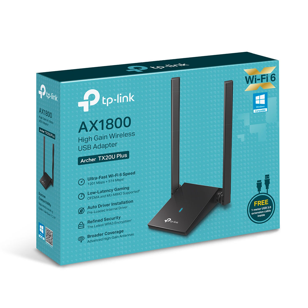 TP-LINK ARCHER TX20U PLUS | AX1800 DUAL ANTENNA HIGH-GAIN WIRELESS USB ADAPTER - Image 4