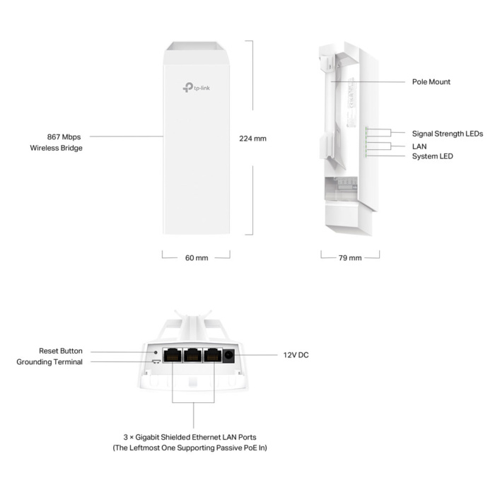 TP-LINK OMADA EAP211-BRIDGE KIT | 5.0GHZ 867MBPS WIRELESS BRIDGE INDOOR ...