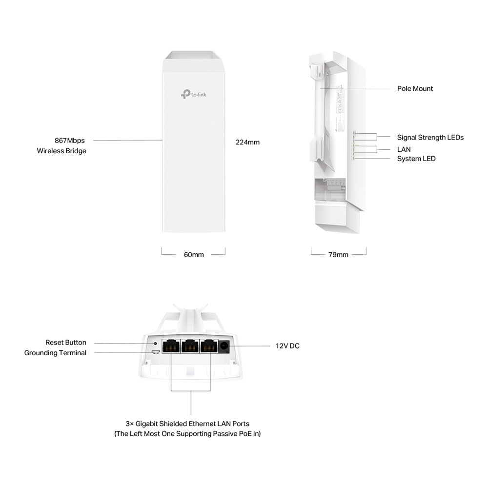 TP-LINK OMADA EAP215-BRIDGE KIT | 5.0GHZ 867MBPS LONG-RANGE INDOOR/OUTDOOR WIRELESS BRIDGE - Image 5