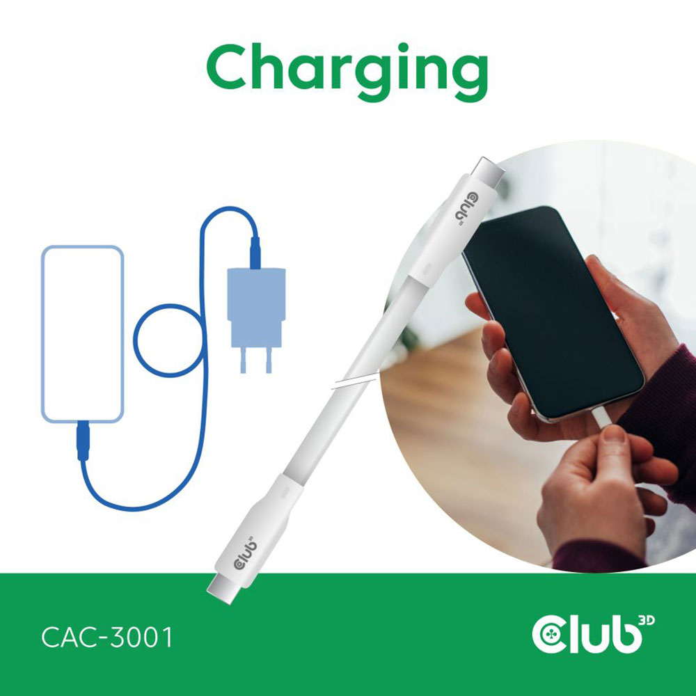 CLUB3D CAC-3000 SERIES | 2M 4K @60HZ 20GBPS 240W USB4.0 TYPE-C CABLE - Image 8