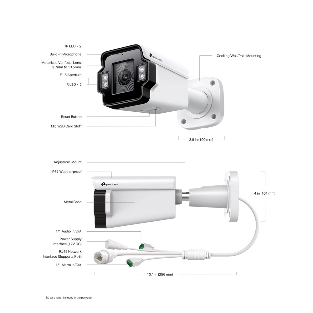 TP-LINK VIGI INSIGHT S345ZI | 4MP OUTDOOR IR MOTORIZED VARIFOCAL BULLET NETWORK CAMERA - Image 4