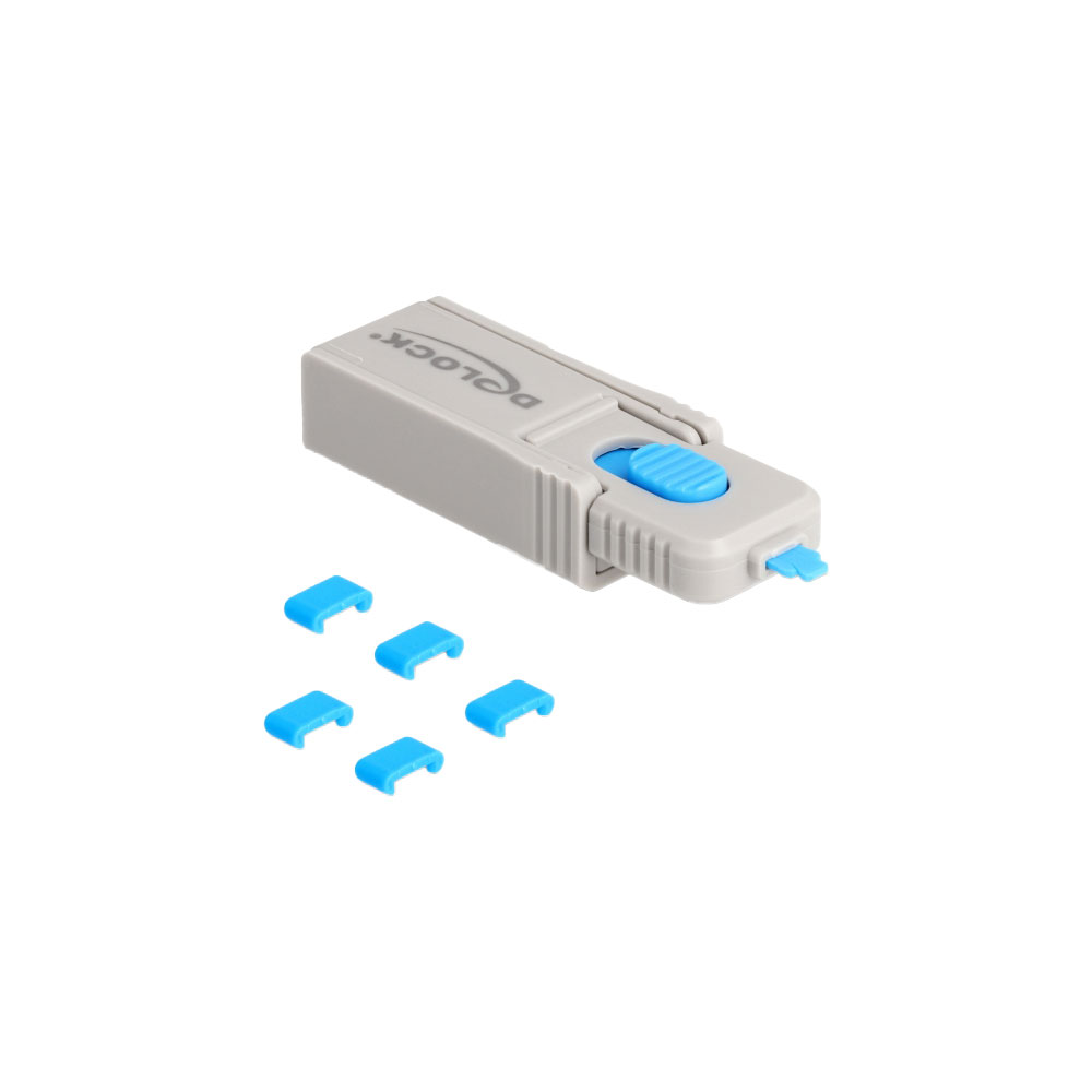 DELOCK 20926 | TYPE-C PORT BLOCKERS - SET OF 5X PIECES AND LOCK TOOL