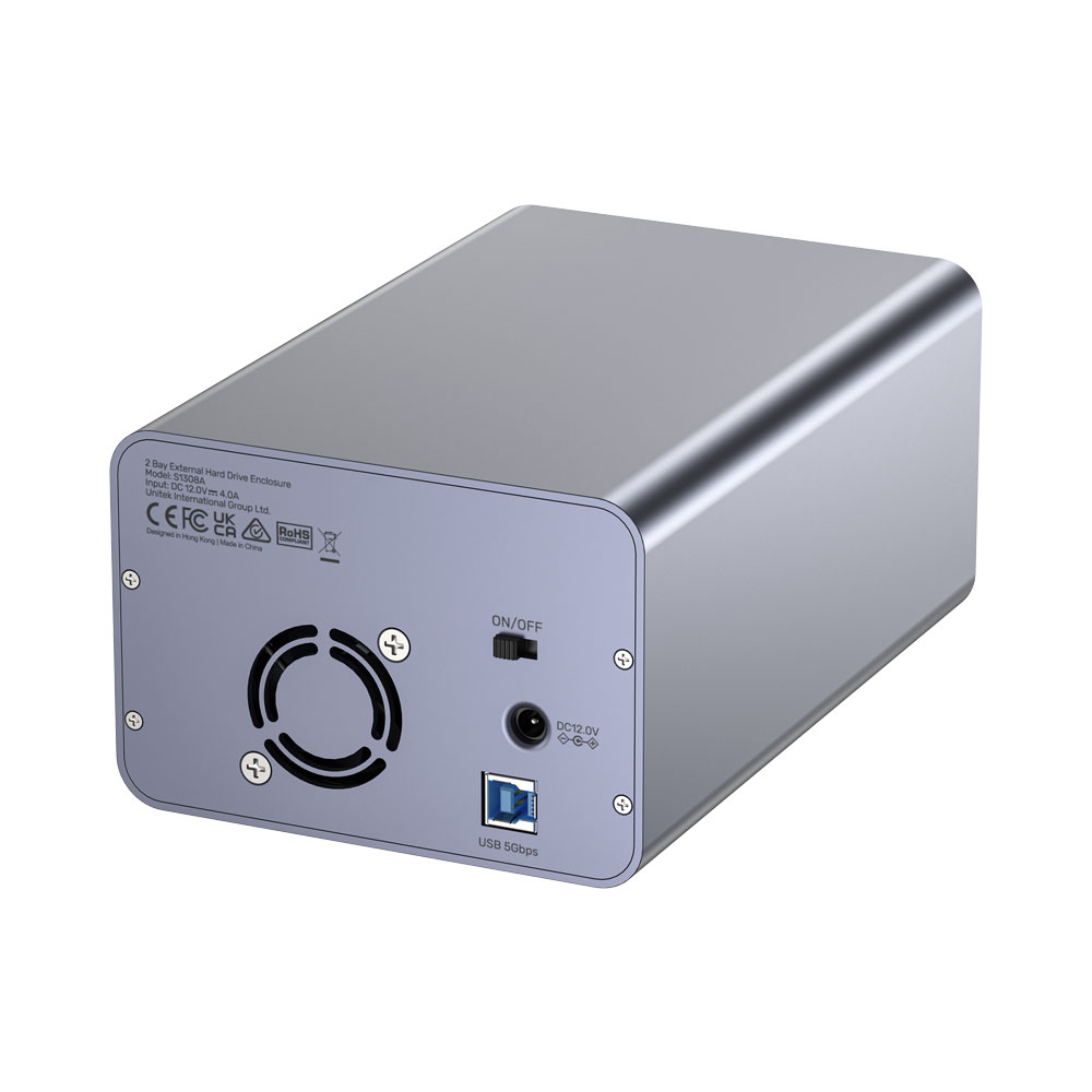 UNITEK S1308A | 2-BAY USB3.0 3.5 INCH HARD DRIVE ENCLOSURE - Image 3