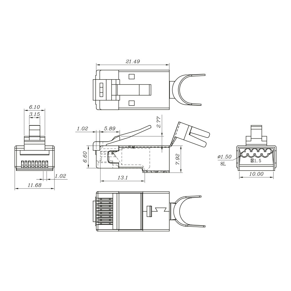LINKQNET CAT6A STP EASY PASS PLUG AND TRANSPARENT STRAIN-RELIEF BOOT - Image 2