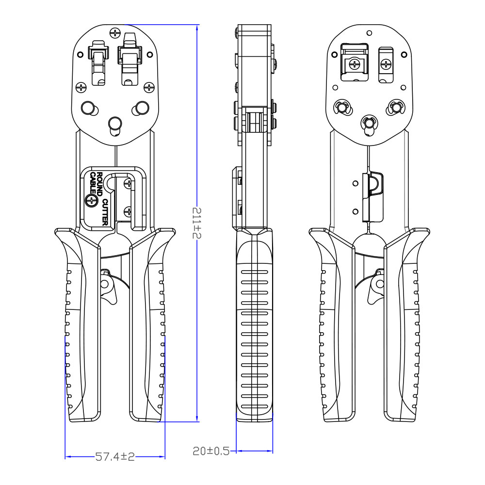 LINKQNET CRIMPING TOOL FOR RJ45 PASS THROUGH PLUGS AS WELL AS RJ11 AND RJ12 PLUGS - Image 3