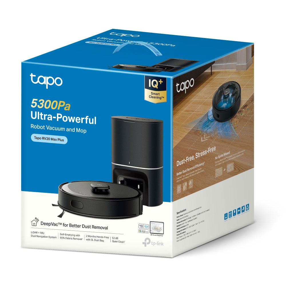 TP-LINK TAPO RV30 MAX PLUS | 5300PA HYPER SUCTION ROBOT VACUUM AND MOP PLUS SMART AUTO-EMPTY DOCK - Image 3