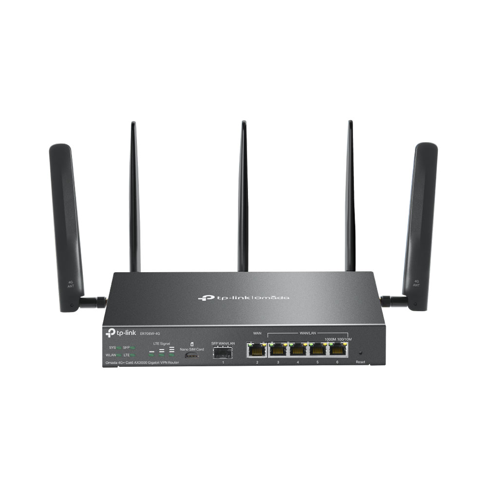 TP-LINK OMADA ER706W-4G | 4G+ CAT6 AX3000 GIGABIT VPN ROUTER