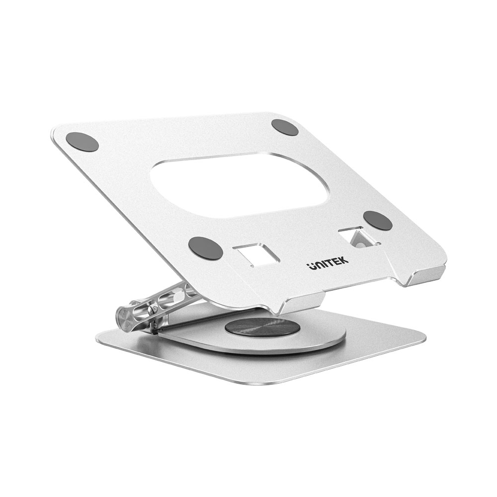 UNITEK D1109B | 17” UNIVERSAL NOTEBOOK/LAPTOP STAND WITH 360° ROTATING BASE AND PORT REPLICATOR