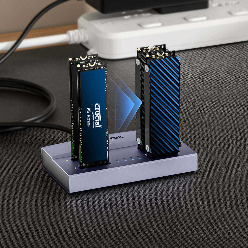 UNITEK S1243B | USB4.0 TYPE-C 4-BAY M.2 SSD DOCKING STATION WITH 1:3 OFFLINE CLONING FUNCTION - Image 11