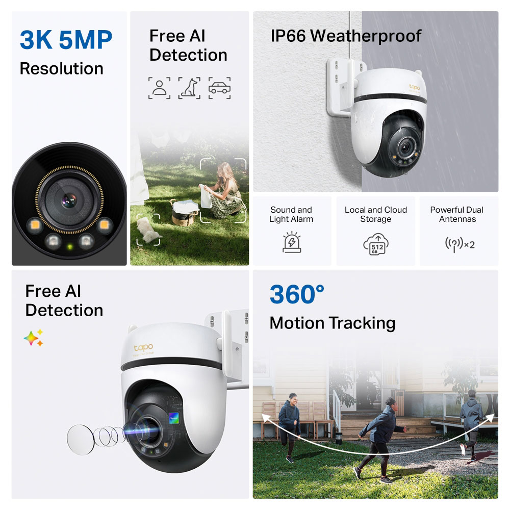 TP-LINK TAPO C530WS | 5MP OUTDOOR PAN/TILT SECURITY WI-FI CAMERA - Image 7