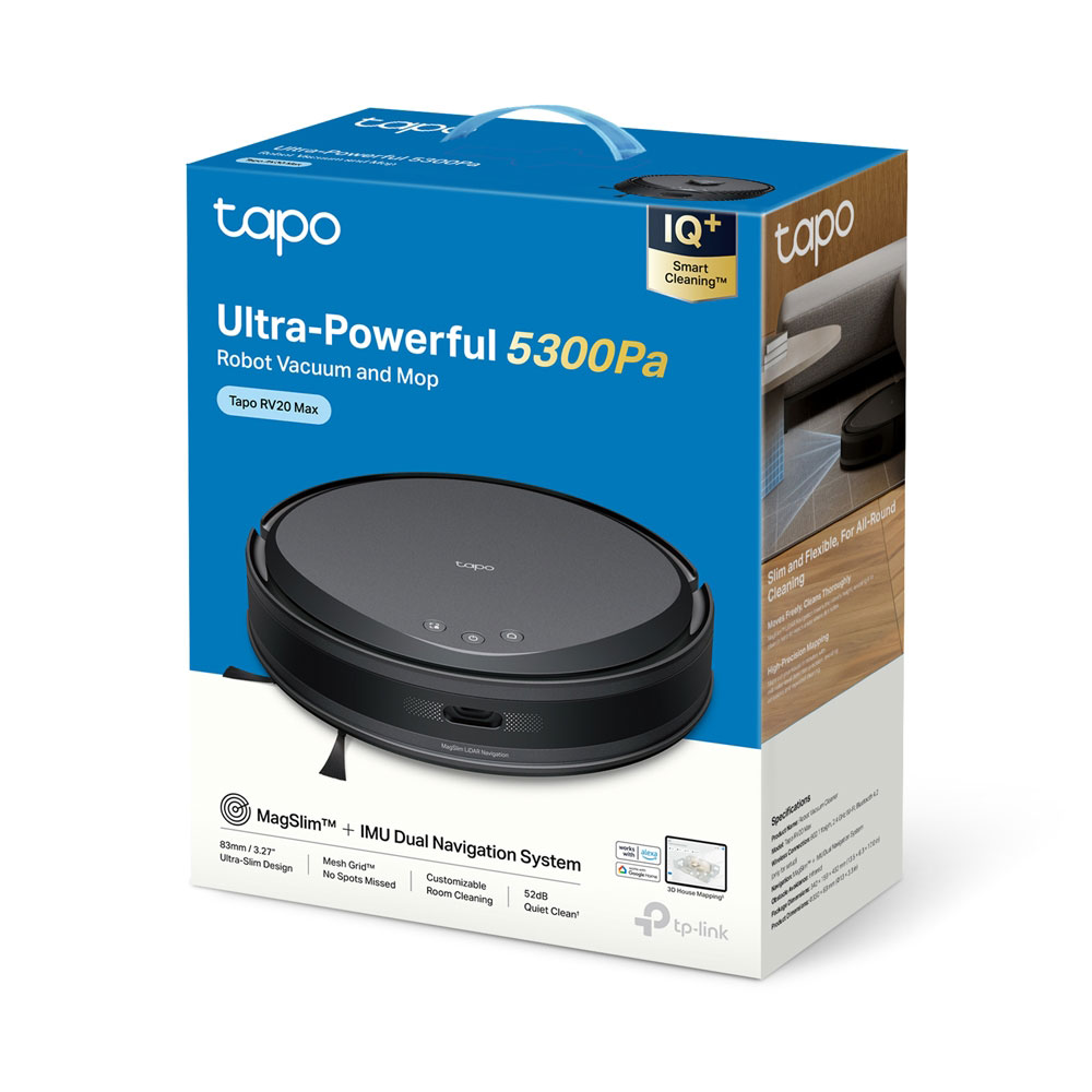 TP-LINK TAPO RV20 MAX | 5300PA SUCTION MAGSLIM LIDAR NAVIGATION ROBOT VACUUM AND MOP - Image 4