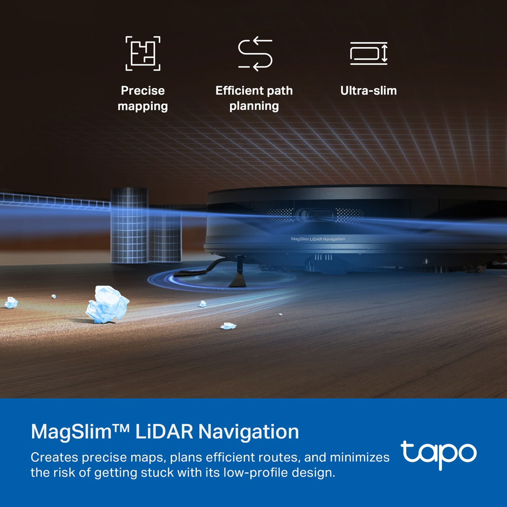 TP-LINK TAPO RV20 MAX | 5300PA SUCTION MAGSLIM LIDAR NAVIGATION ROBOT VACUUM AND MOP - Image 7