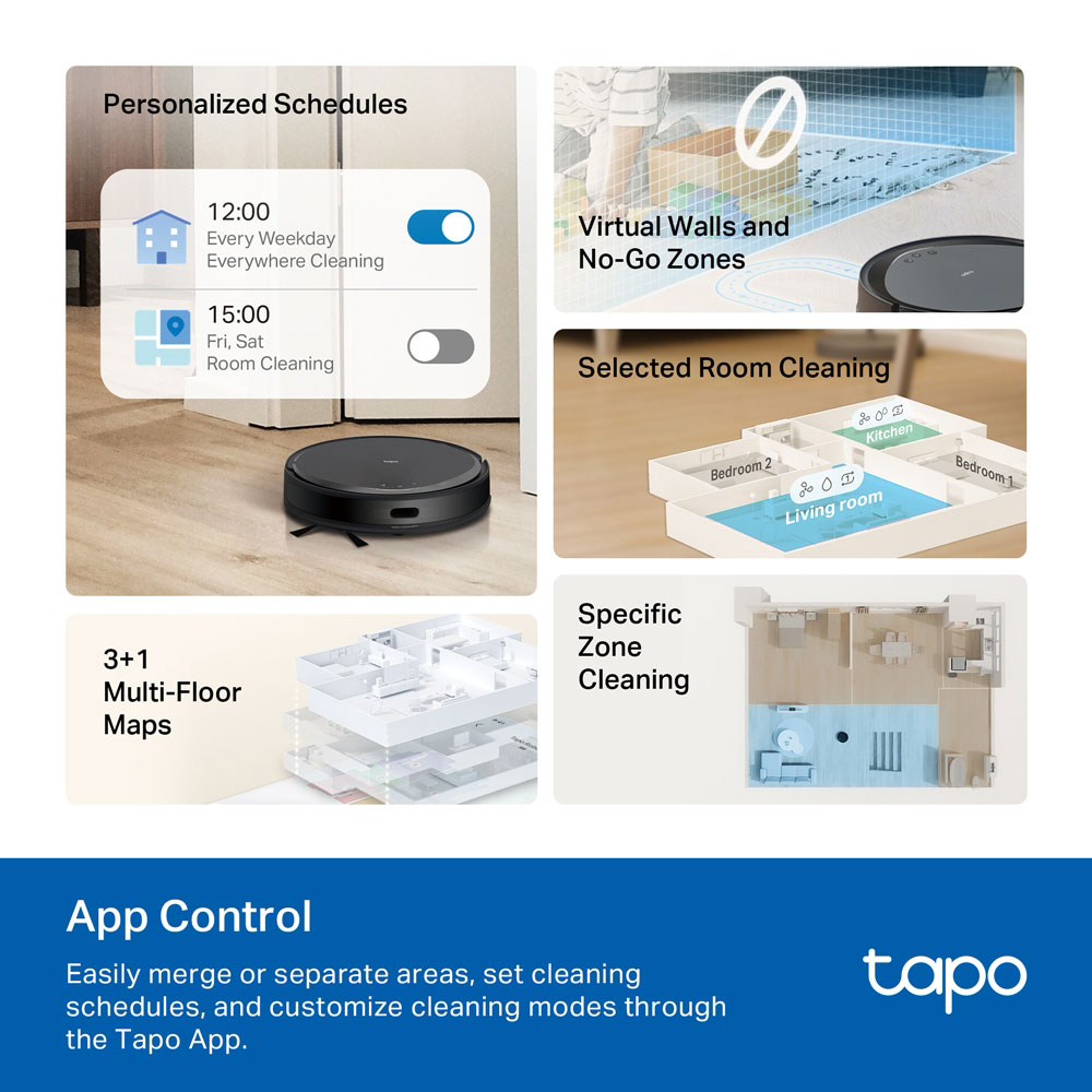 TP-LINK TAPO RV20 MAX | 5300PA SUCTION MAGSLIM LIDAR NAVIGATION ROBOT VACUUM AND MOP - Image 8
