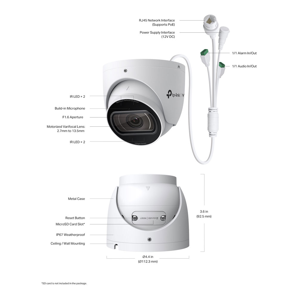 TP-LINK VIGI INSIGHT S445ZI | 4MP IR MOTORISED VARIFOCAL TURRET NETWORK CAMERA - Image 5