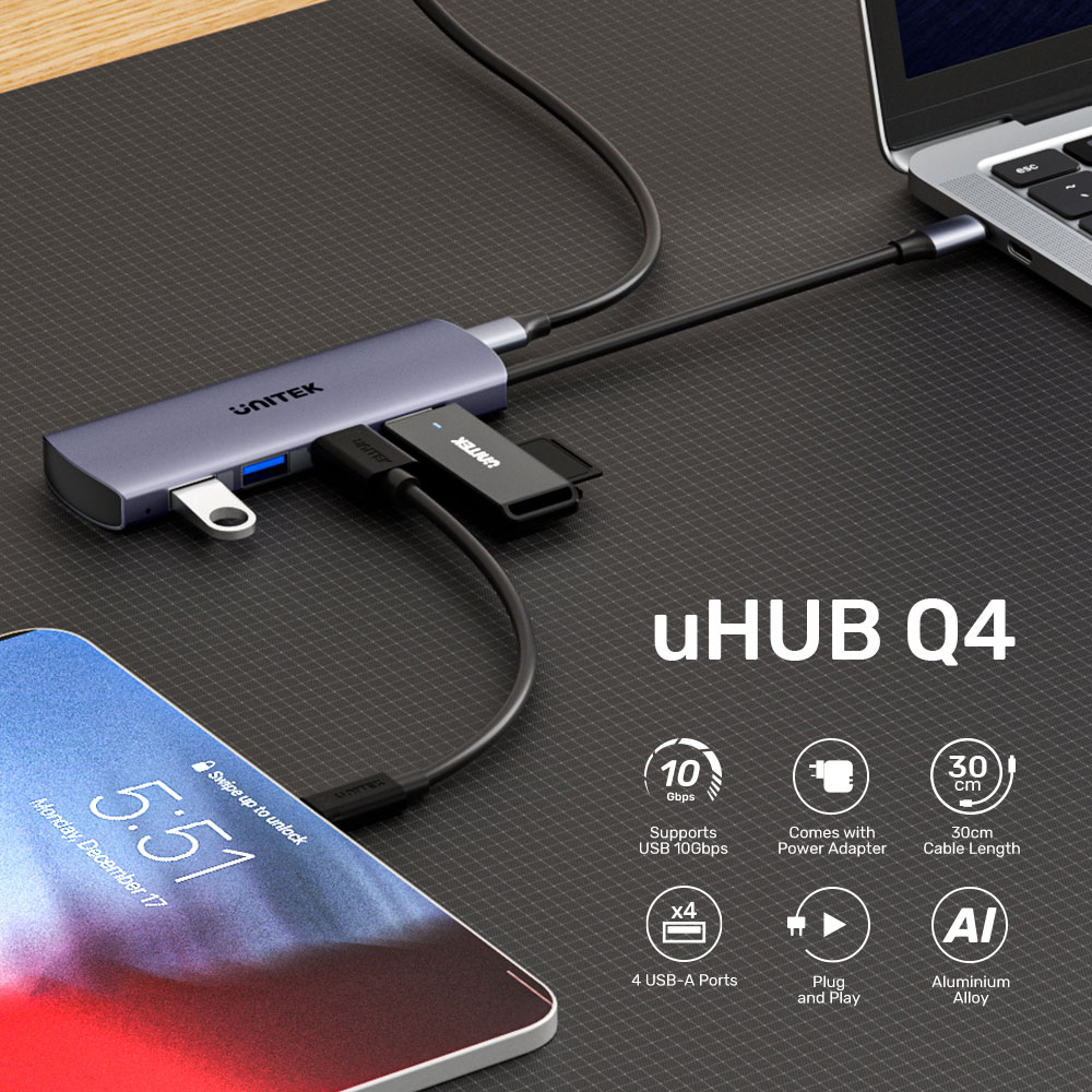 UNITEK H1112E UHUB Q4 | 4-PORT USB TYPE-C 10GBPS HUB - Image 6