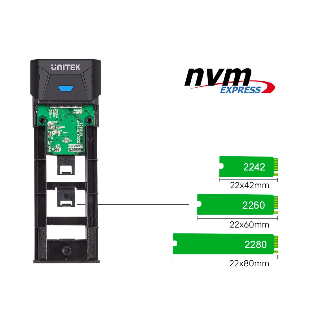 UNITEK SOLIDFORCE S1203ABK | USB3.1 GEN2 10GBPS TYPE-C TO M.2 PCIE/NVME SSD ENCLOSURE - Image 4