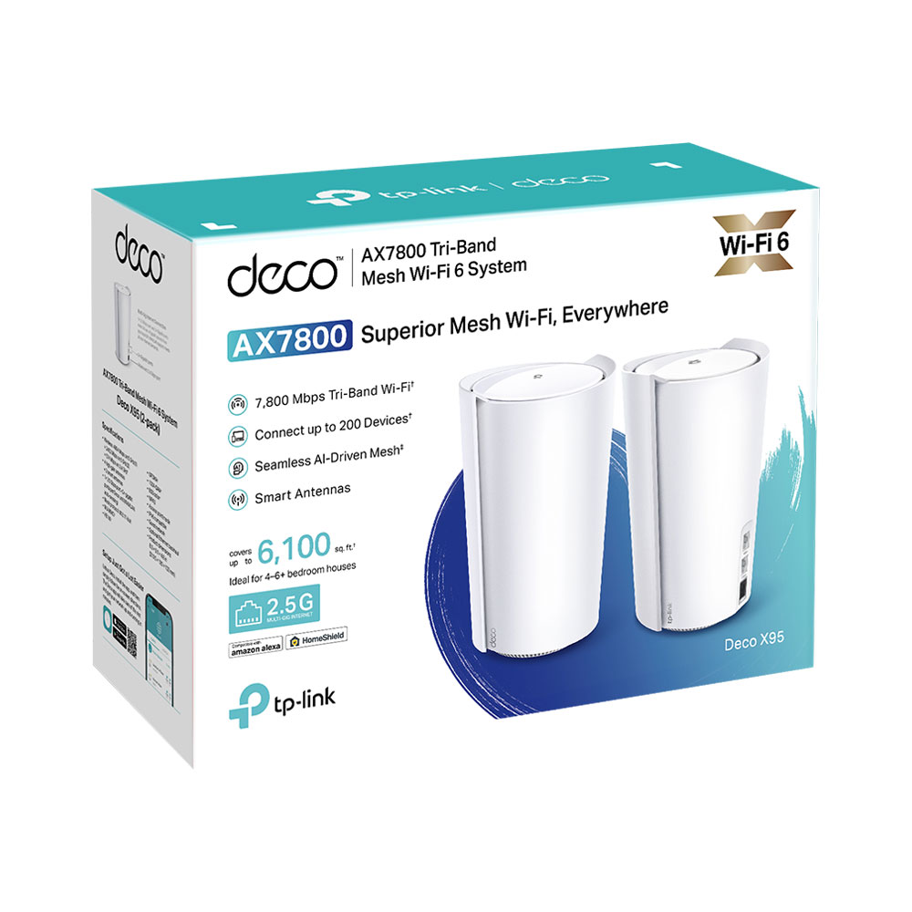 TP-LINK DECO X95 | 2-PACK AX7800 TRI-BAND MESH WI-FI 6 SYSTEM - Image 2