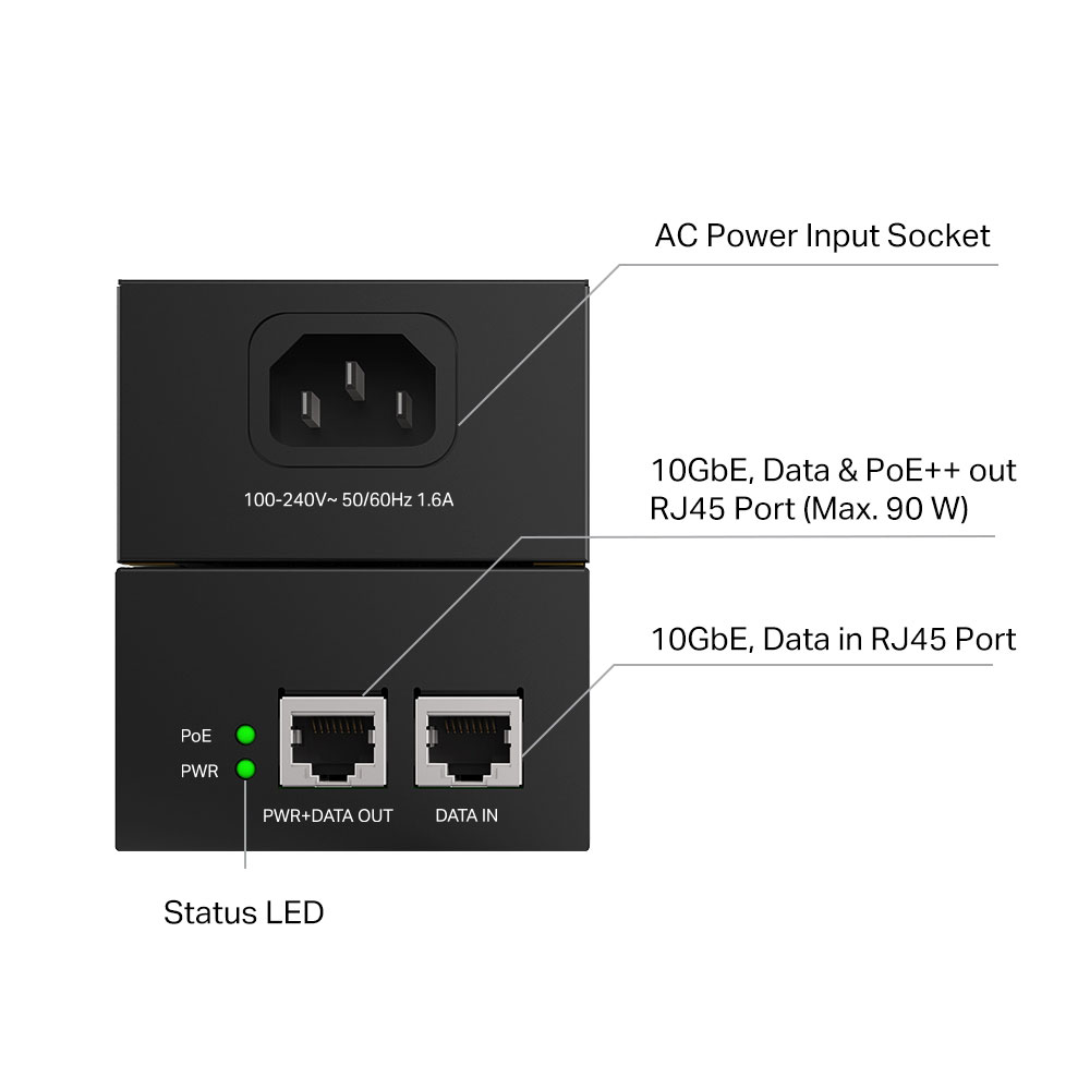 TP-LINK OMADA POE380S | 90W 10GBPS POE++ INJECTOR - Image 3