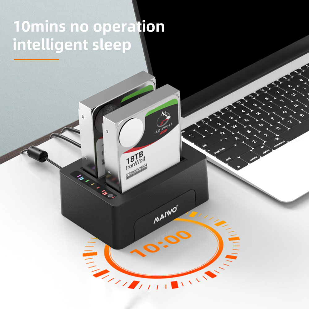 MAIWO K3082C | 2-BAY SATA HDD OFFLINE CLONE DOCKING STATION VIA USB3.2 GEN2 TYPE-C 10GBPS - Image 5