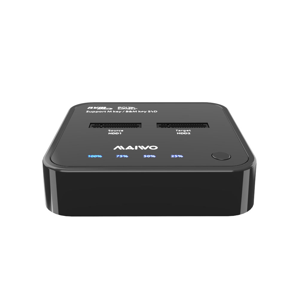 MAIWO K3016P | 2-BAY M.2 NVME SSD DUPLICATOR VIA USB TYPE-C USB3.2 GEN2 10GBPS - Image 2