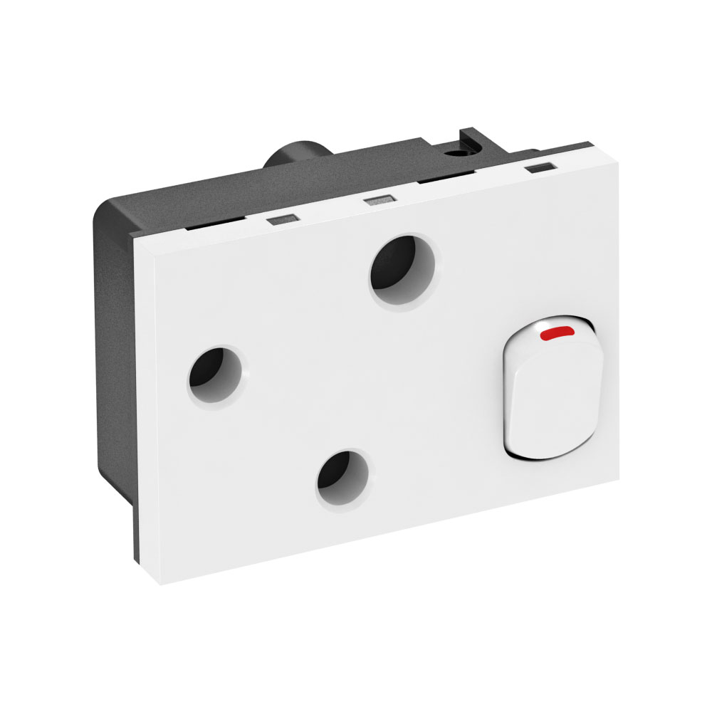 O-LINE 45° 16A SOCKET WITH SWITCH