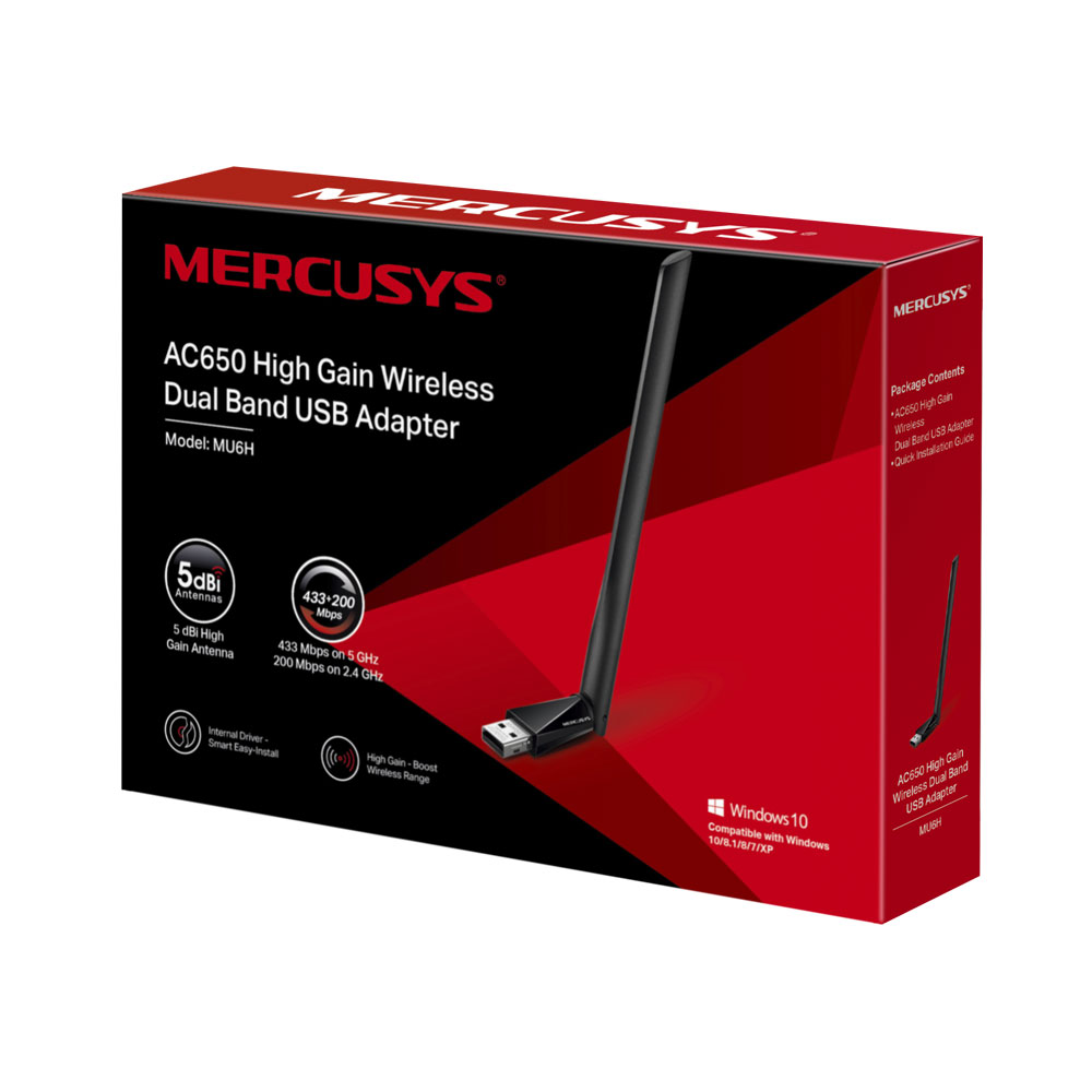 MERCUSYS MU6H | AC650 HIGH-GAIN WIRELESS DUAL-BAND USB ADAPTER - Image 3