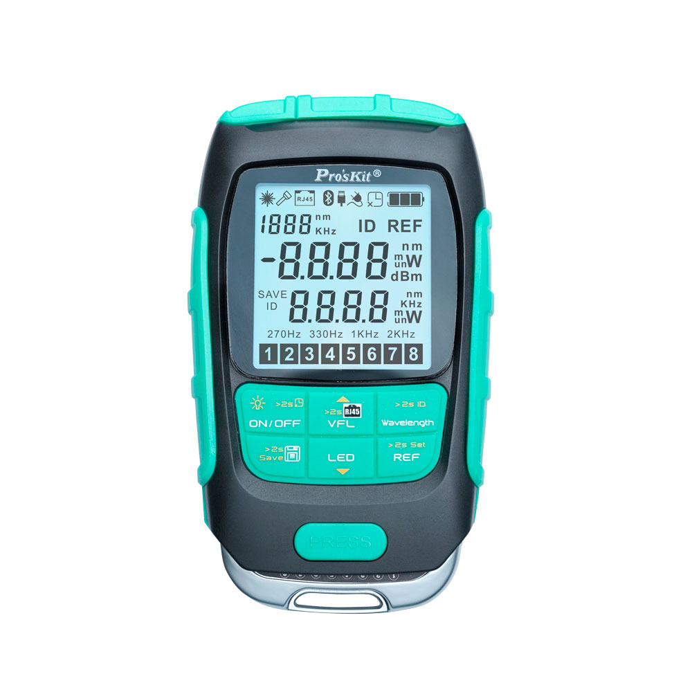 PROSKIT MT-7616 | 4-IN-1 FIBRE OPTICAL POWER MULTIMETER, INCLUDING POWER METER, LAN CABLE TESTER, VISUAL FAULT LOCATOR AND LED FLASHLIGHT